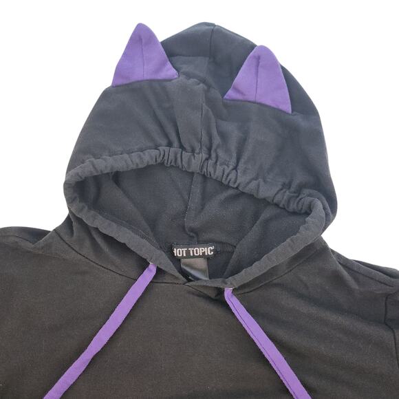 Kitty Cat Sweater Womens Medium Black Purple Pink Grunge Punk Cosplay Hot Topic - Picture 7 of 15